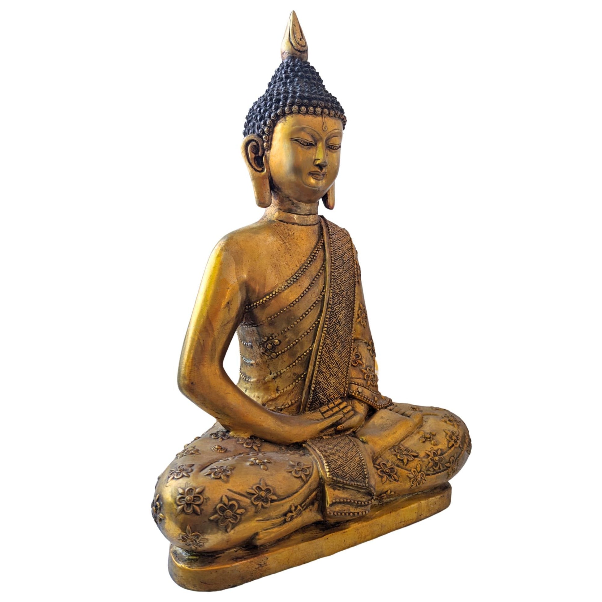 Grote Tibet Buddha statue in meditation pose (dhyana mudra) uitgevoerd in zware bronslegering.