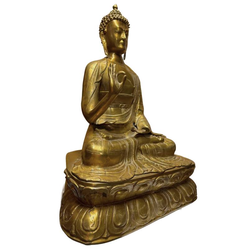 Tibetaans Boeddha beeld met Abhaya mudra, de houding van bescherming en geruststelling