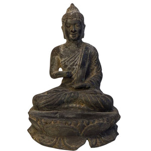 LOT 122 – Tibetaans bronzen Boeddha, fragmentair ritueel beeld met gebruikssporen