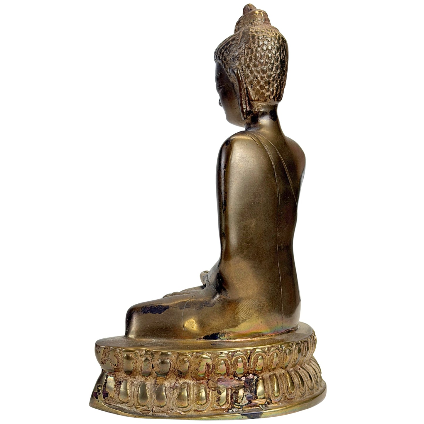 Bhumisparsha mudra detail on the 19th-century Tibetan Buddha