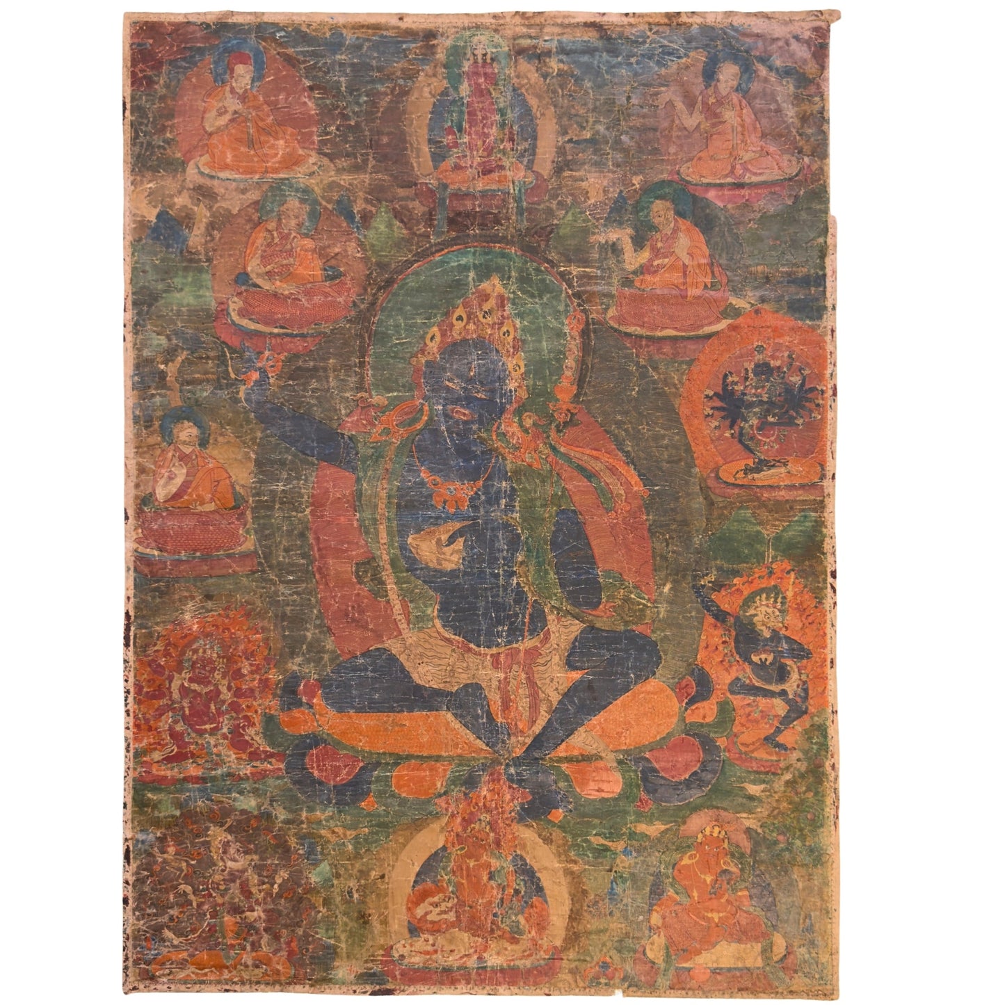 Tibetan Sakya Lineage Thangka with Hevajra – Ngor Tradition, 15th Century – front view