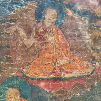 Tibetan Sakya Lineage Thangka with Hevajra – Ngor Tradition, 15th Century – right three-quarter rear view