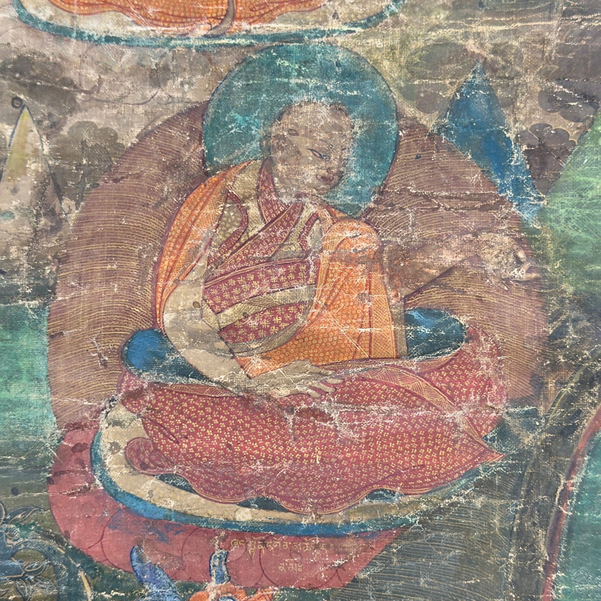 Tibetan Sakya Lineage Thangka with Hevajra – Ngor Tradition, 15th Century – right-side view