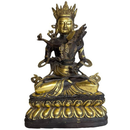 Tibetan bronze Tantric Buddhist deity in Yab-Yum pose