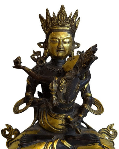 Paired tantric Buddhist deities cast in bronze