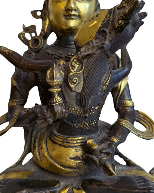 Tibetan Yab-Yum bronze with intricate iconographic details