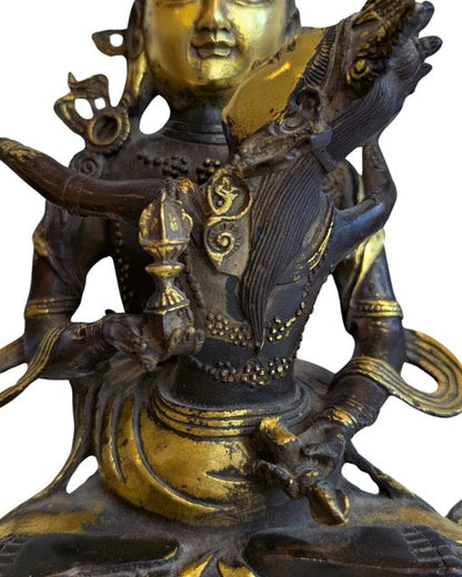 Tibetan Yab-Yum bronze with intricate iconographic details