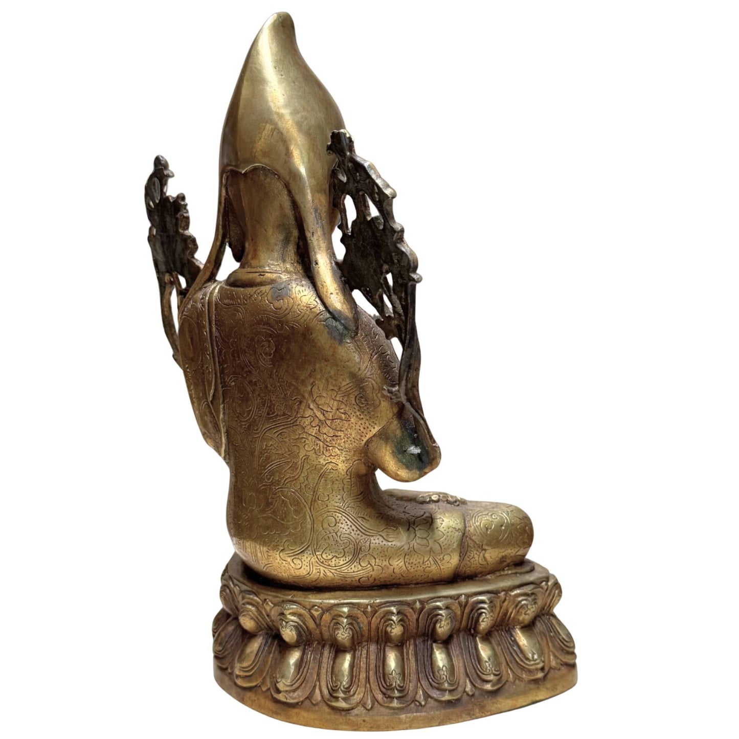 Iconografie van Tsongkhapa met het zwaard en boek van wijsheid.
