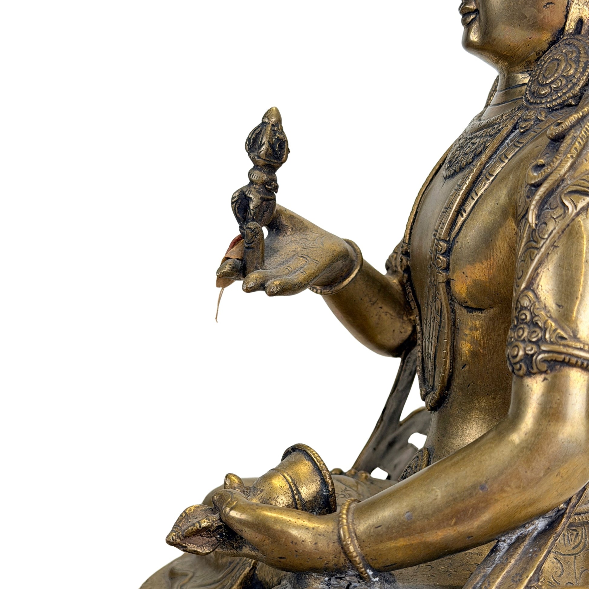Vajrasattva with the ritual vajra and ghanta attributes in gilt bronze