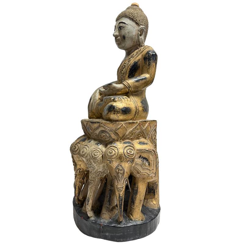 verguld houten boeddhabeeld uit de mandalay regio