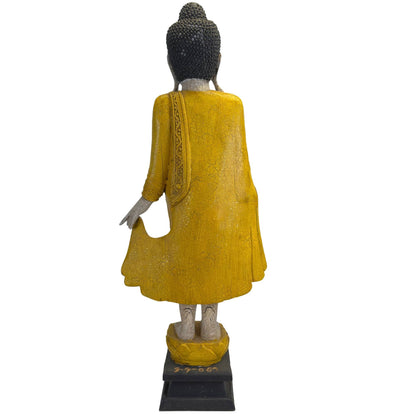 Vintage Burmese Standing Buddha – Mandalay Style, 1969, 87.5 cm – rear view