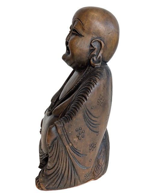 Vintage wooden Budai figure from China