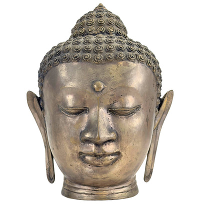Vintage Thai Sukhothai-Style Buddha Head – Bronze, ca. 1960–1980 – front view