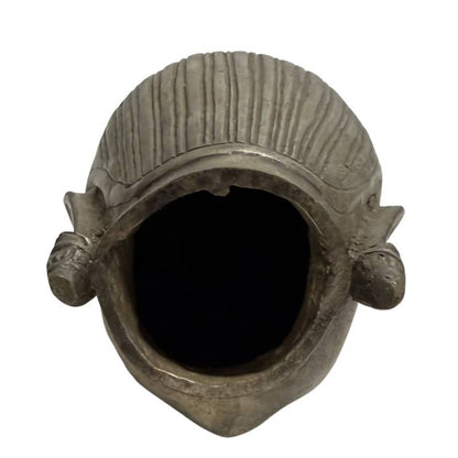 Vintage Thai Sukhothai-Style Buddha Head – Bronze, 19 cm – close view of the upper section