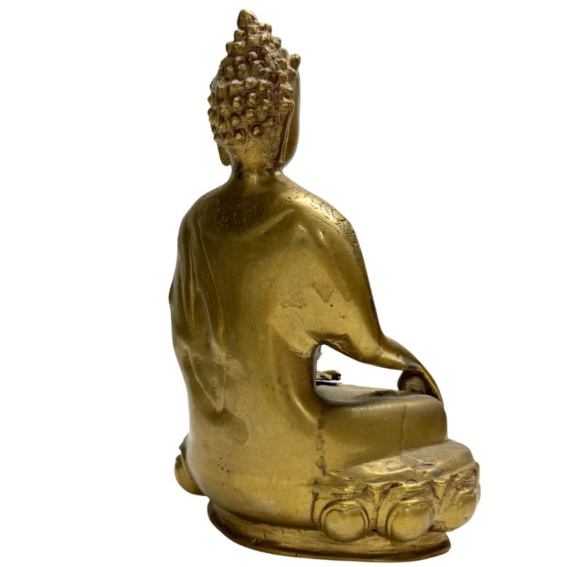 Authentiek vintage Tibetaans bronzen Boeddha beeld van Shakyamuni in meditatiehouding.