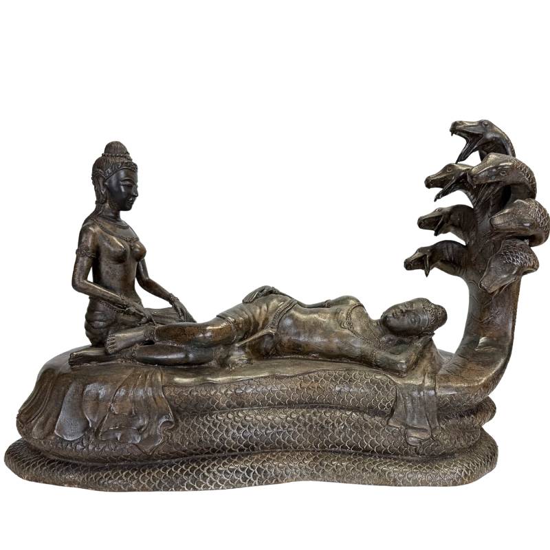 Massief messing beeld Vishnu Anantasayana 51 cm breed