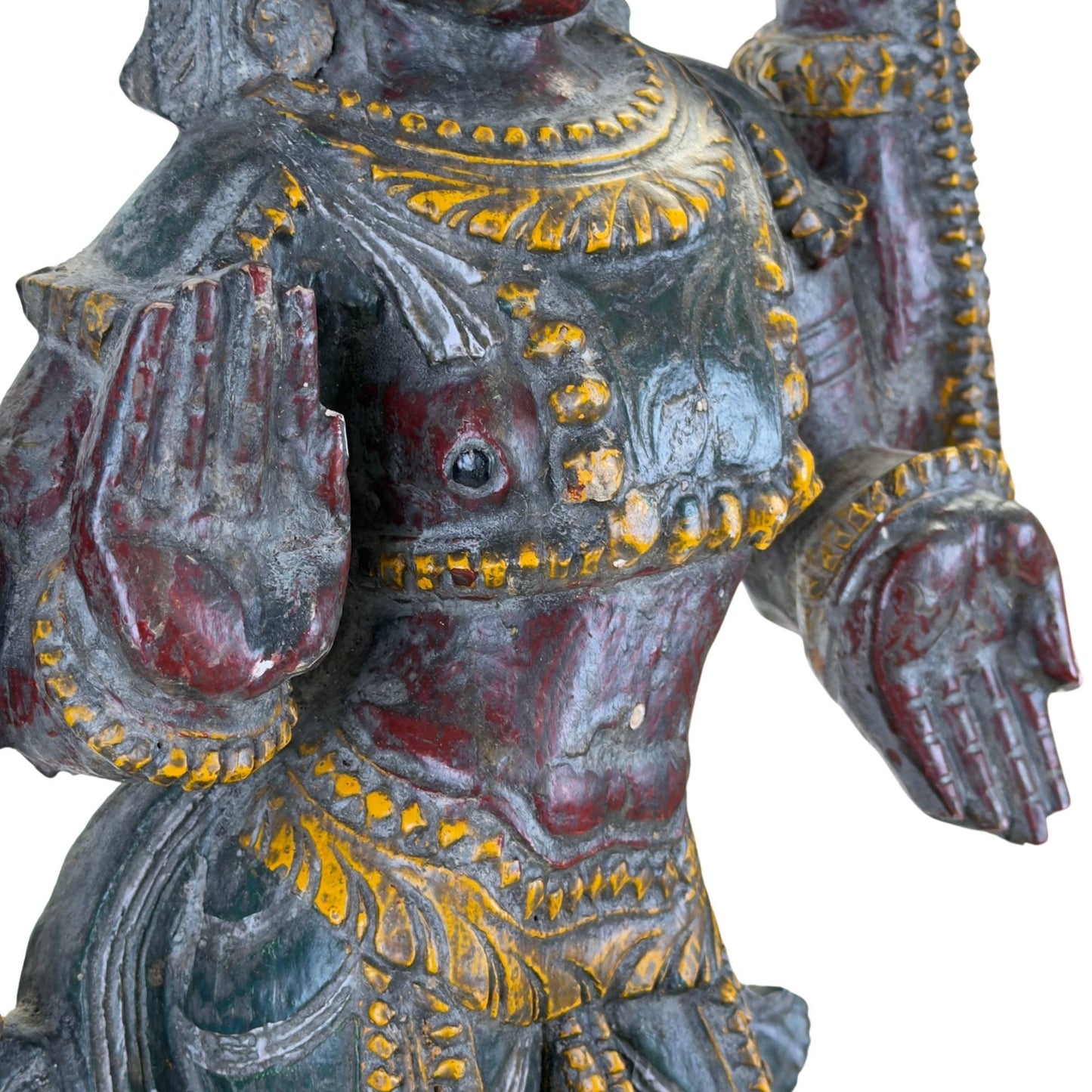 Authentiek Zuid-Indiaas houten Vishnu beeld van 60 cm