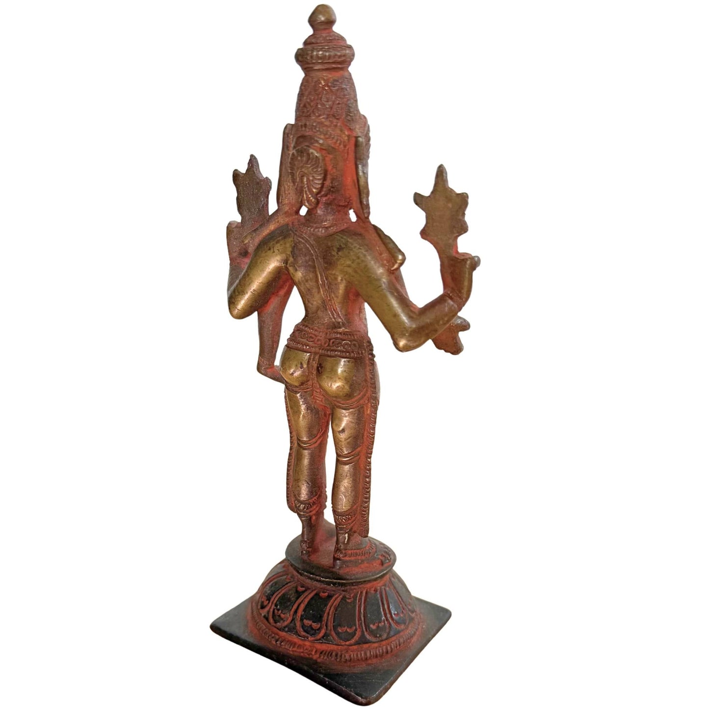 Forensische validatie van de patina en slijtage op een antiek Vishnu beeld