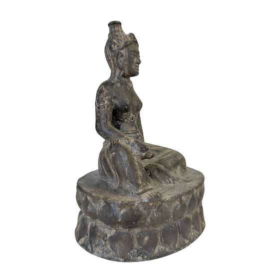 vrouwelijke boeddhistische godheid brons khmer stijl oud beeld