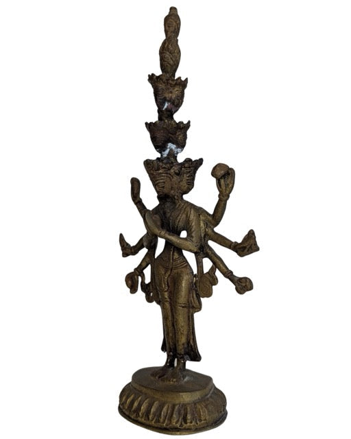 Vuurverguld Avalokiteshvara beeld van brons Tibet antiek