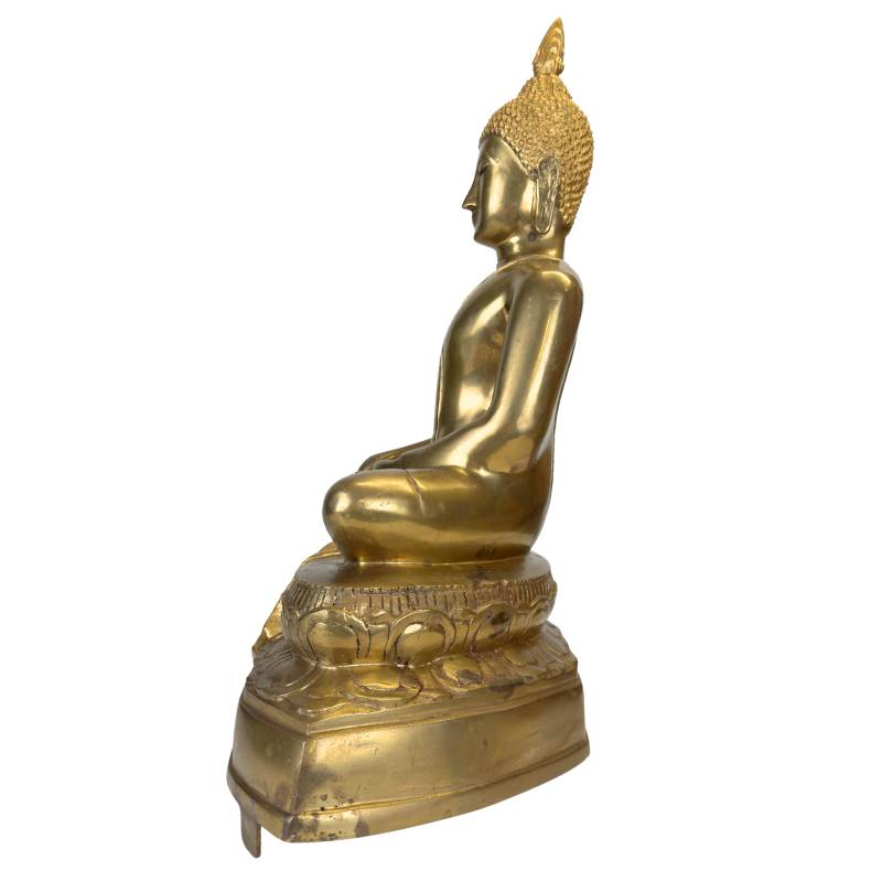 De rijke textuur van de originele vuurvergulding op een monumentaal bronzen beeld.