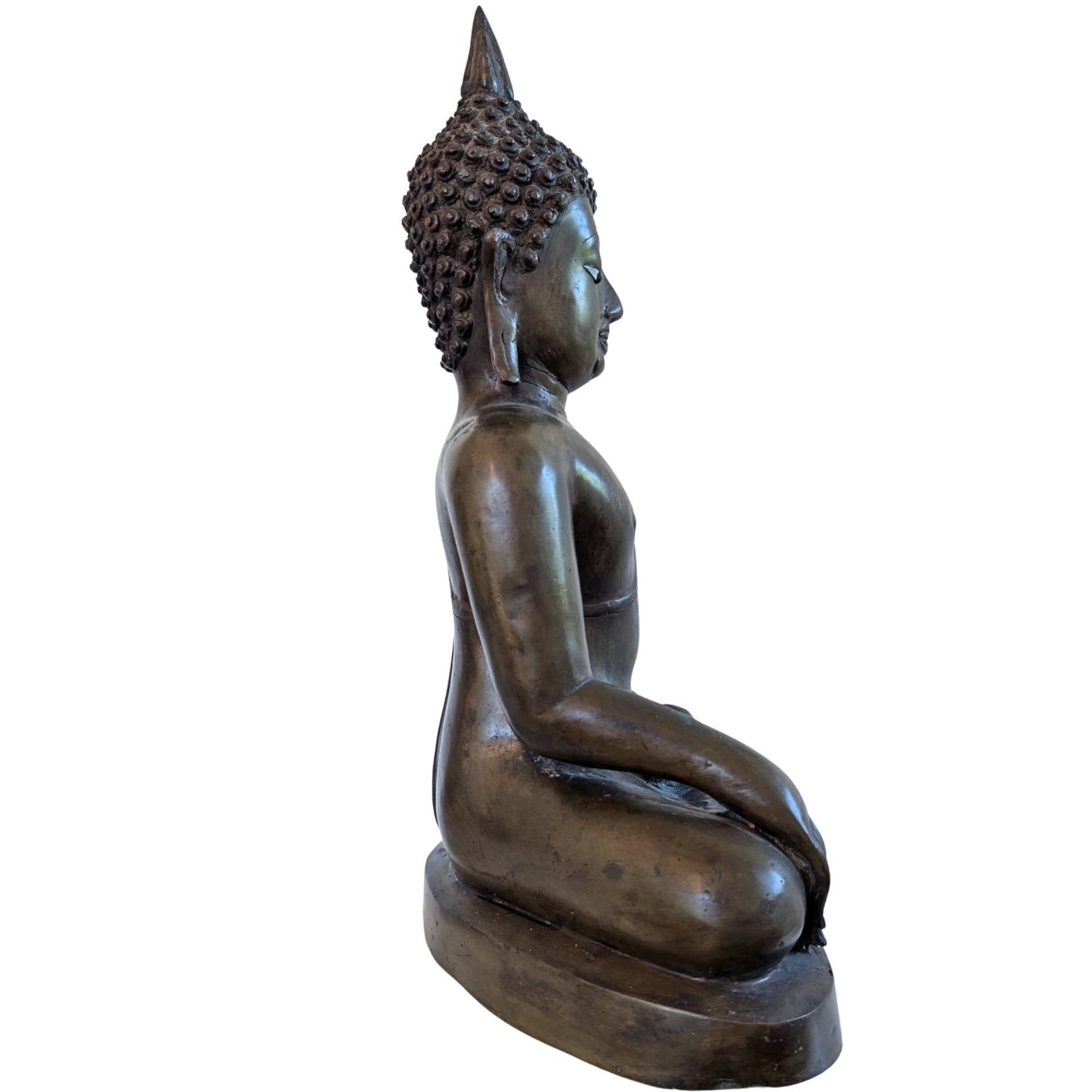 Zeldzaam 18e eeuws Boeddhabeeld uit Laos met authentiek ivoren inlegwerk