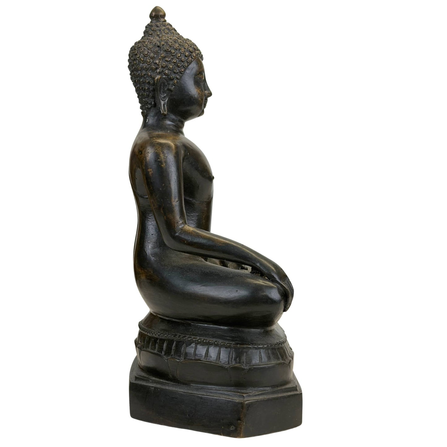 Zittende Boeddha uit Thailand in bronzen uitvoering